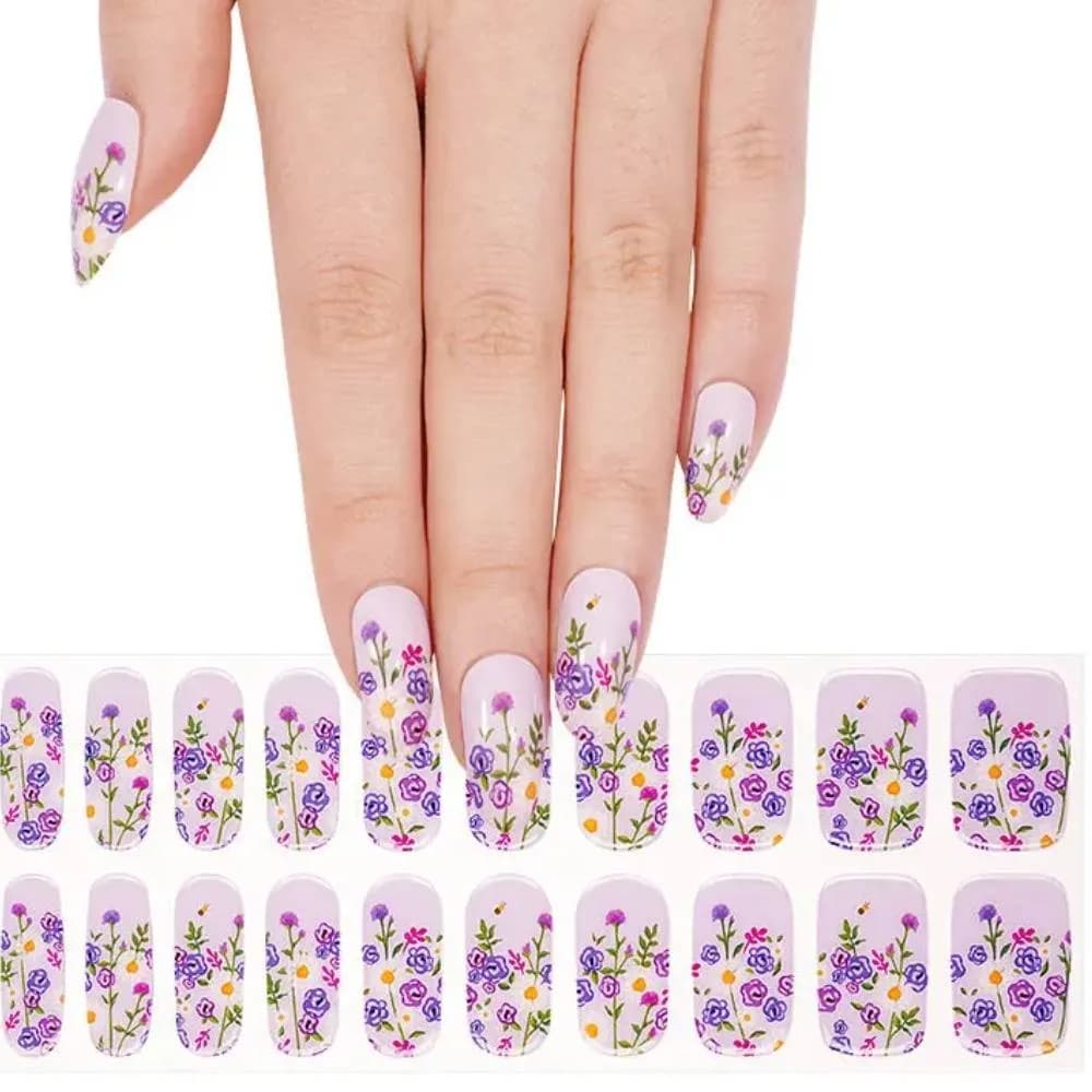 Violet Blooms – Semi-Cured Gel Nail Strips