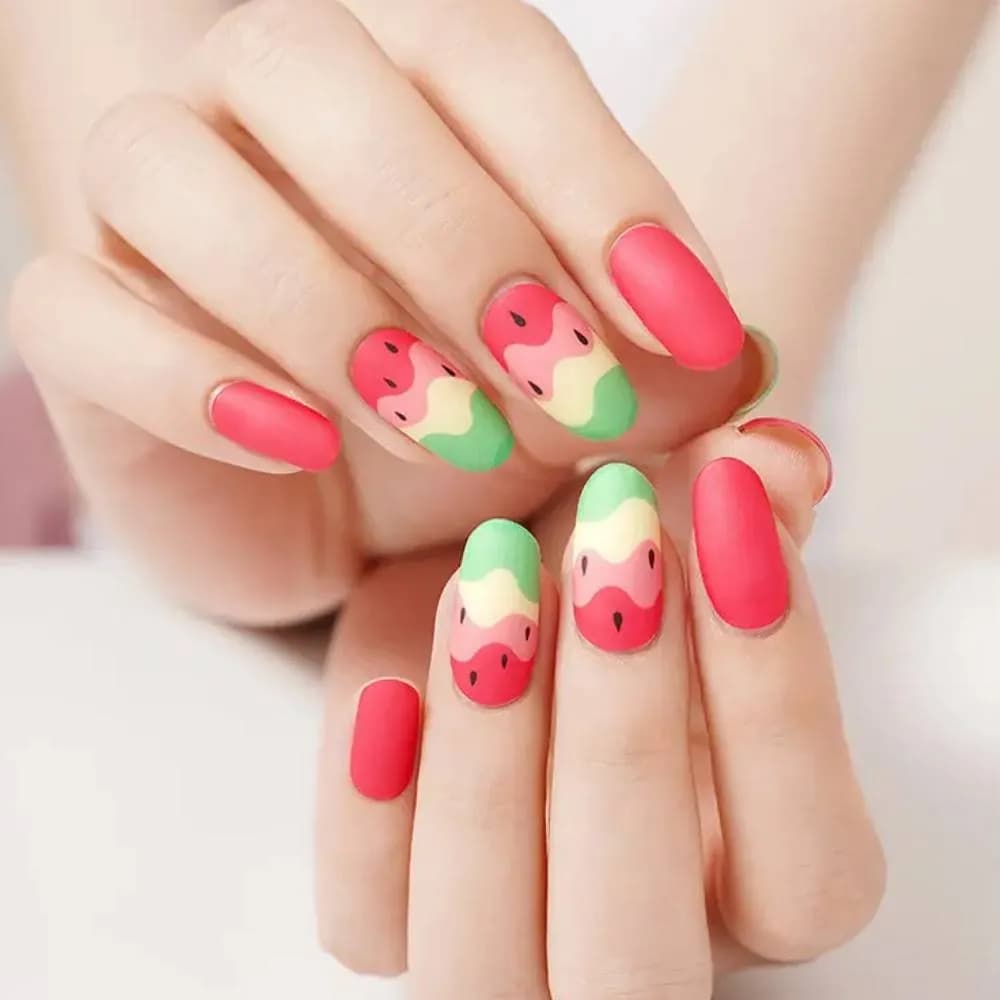 Wild Watermelon – Semi-Cured Gel Nail Strips