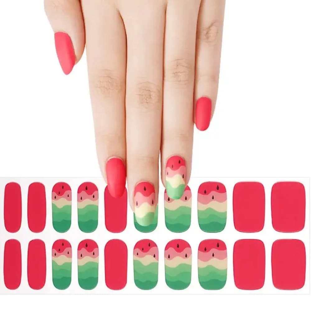 Wild Watermelon – Semi-Cured Gel Nail Strips