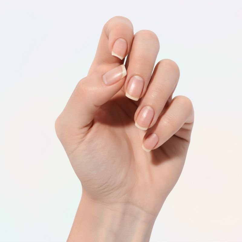 Bare nails before applying Velvora gel strips
