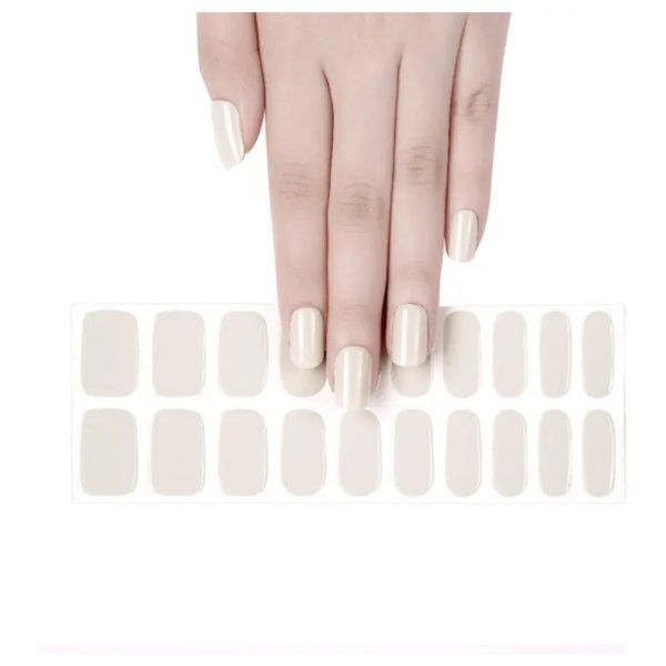 Cream White gel nail strips