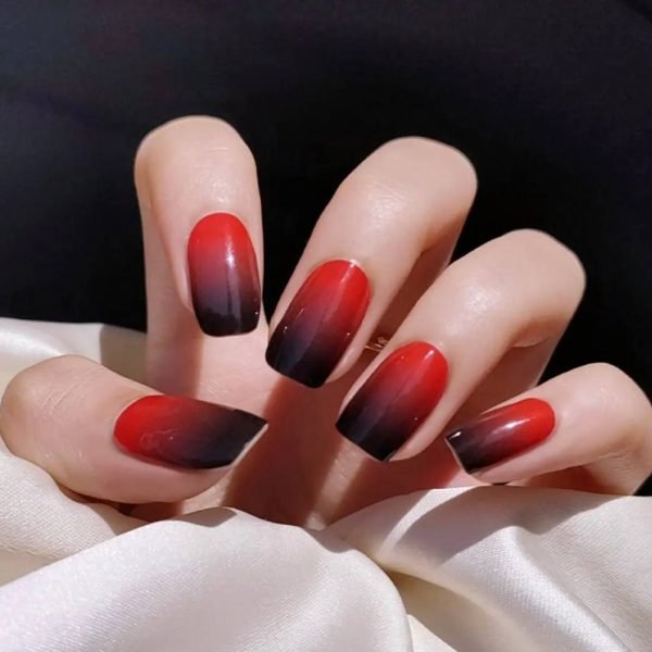 Dark-Red-Ombre-–-Semi-Cured-Gel-Nail-Strips