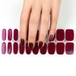 Deep Merlot Burgundy - Semi-Cured Gel Nail Strips - Image 4