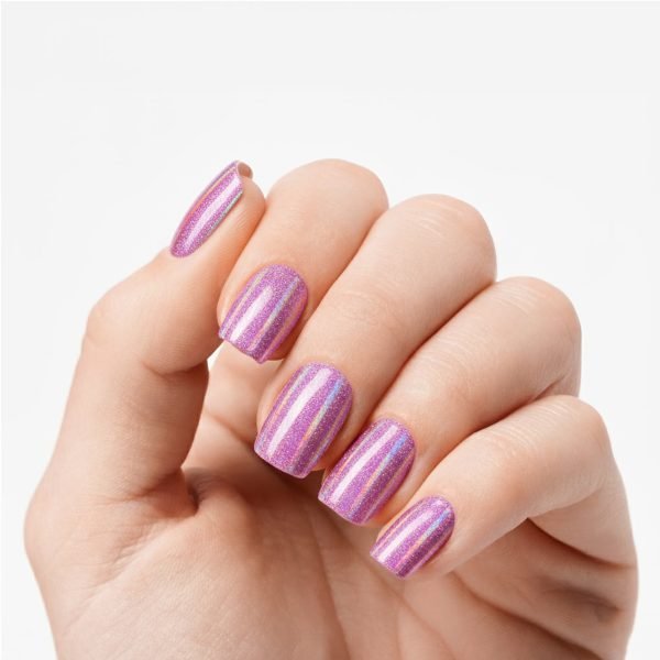 Pink Stardust Gel Nails Velvora