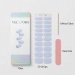 semi cured gel nail strips colour blue pastel from velvora brand