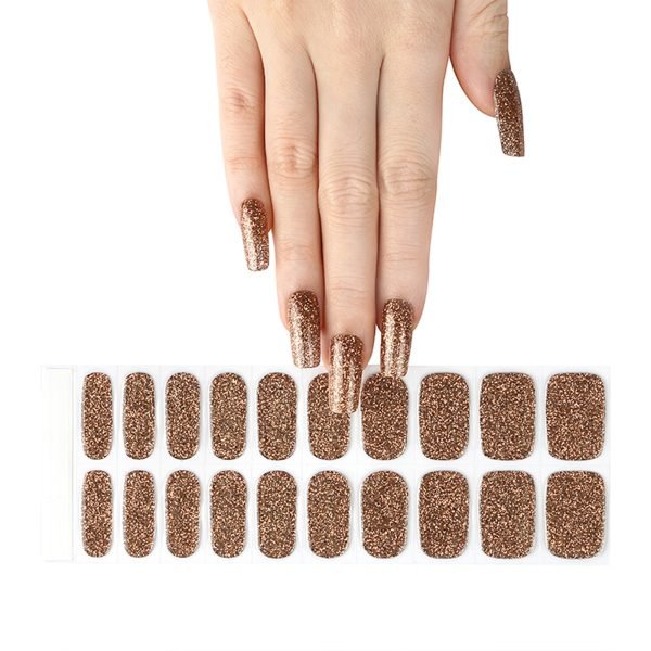 Bronze Glitter Gel Nail Wraps