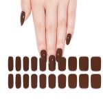 Chocolate Brown Semi-Cured Gel Nail Strips - Image 2
