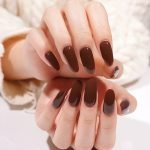 Chocolate Brown Semi-Cured Gel Nail Strips - Image 6