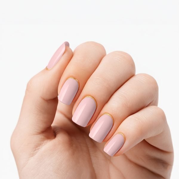 Gold Edged Pink and Gold Gel Nail Strips