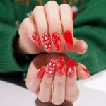 Holiday Red Semi-Cured Gel Nail Strips - Image 3