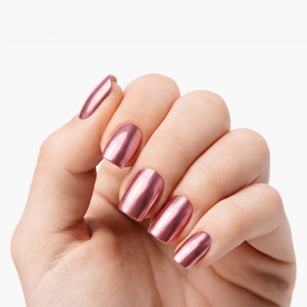 Rose Chrome Semi-Cured Gel Nail Strips