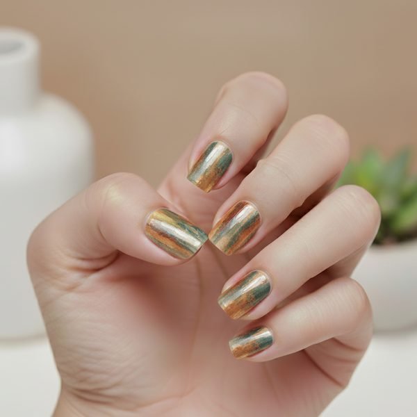 Skittle Tips Nail Polish Wraps on Hand in the UK (London)