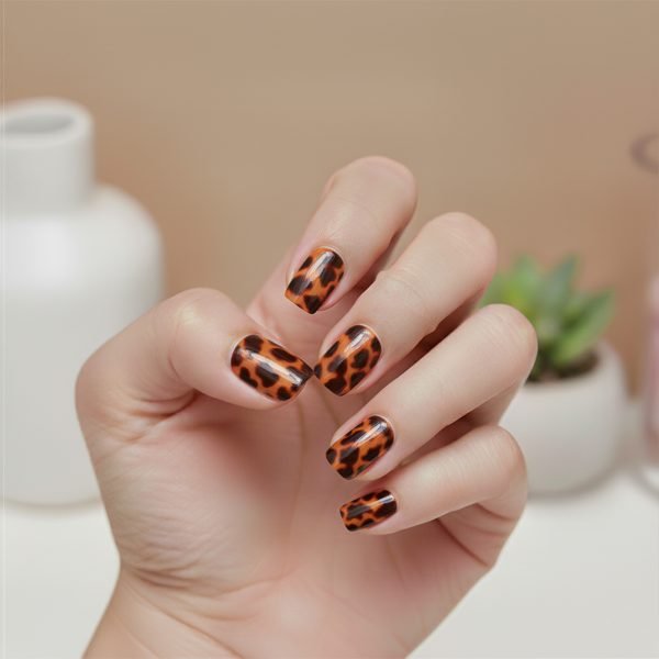 Tortoiseshell Nail Polish Strips Velvora Hand Showcase United Kingdom (UK)