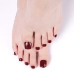Deep Merlot Semi-Cured Pedicure Gel Nail Strips - Image 3