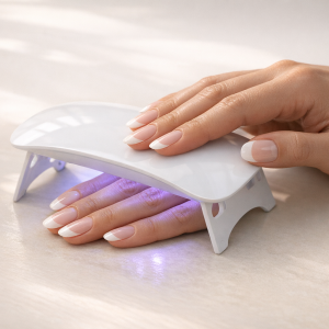 Do gel nail strips need a UV lamp? Semi-cured gel nails curing under a UV LED lamp