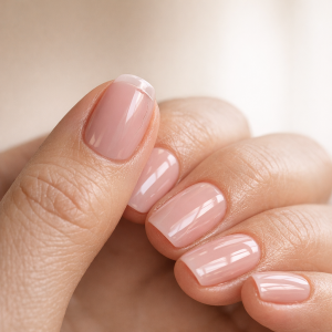 Nail strips not sticking: close-up of gel nail wrap lifting and cracking after a few days